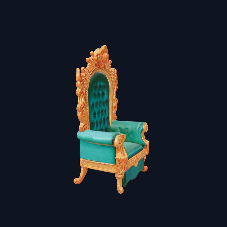 Ornate Royal Throne Chair Model Pack